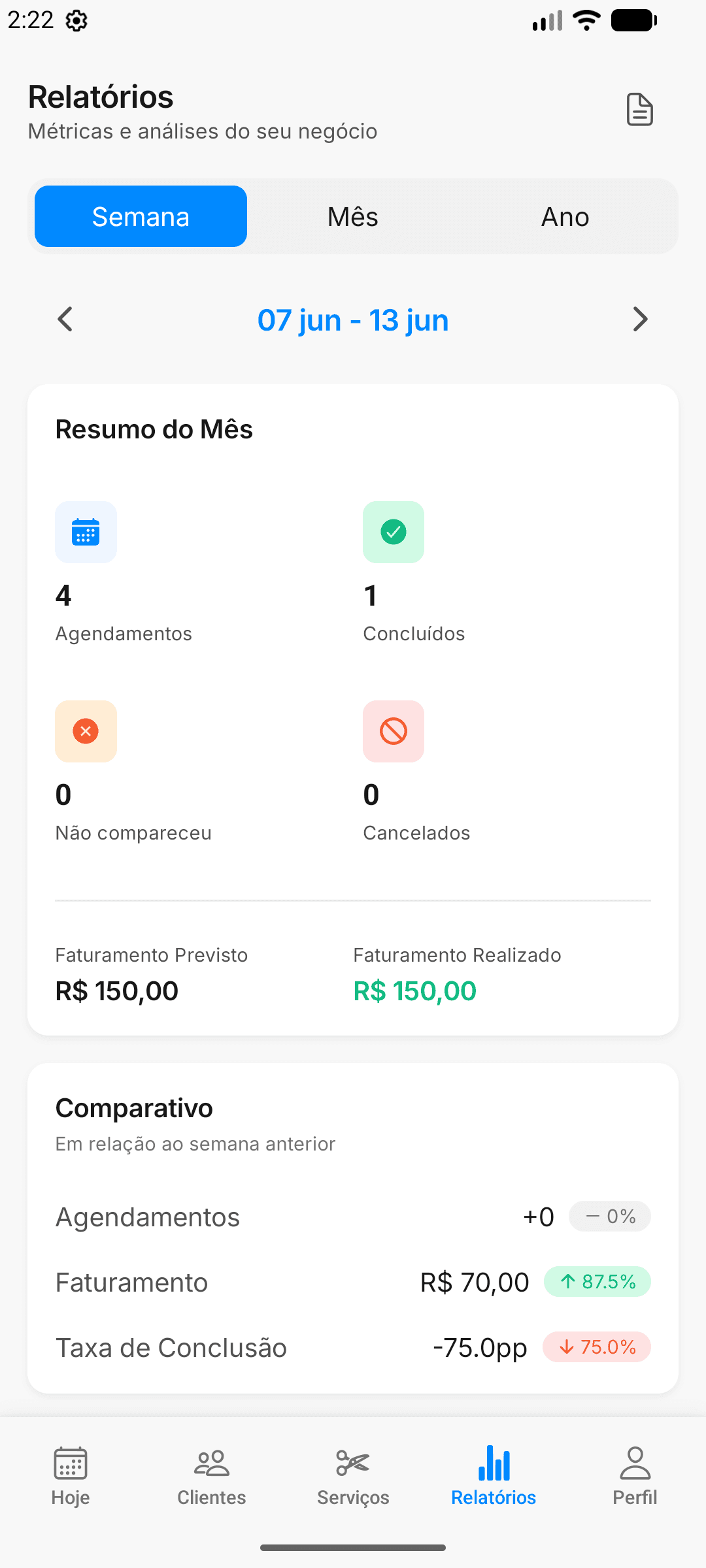 Relatórios e gráficos no Dexta